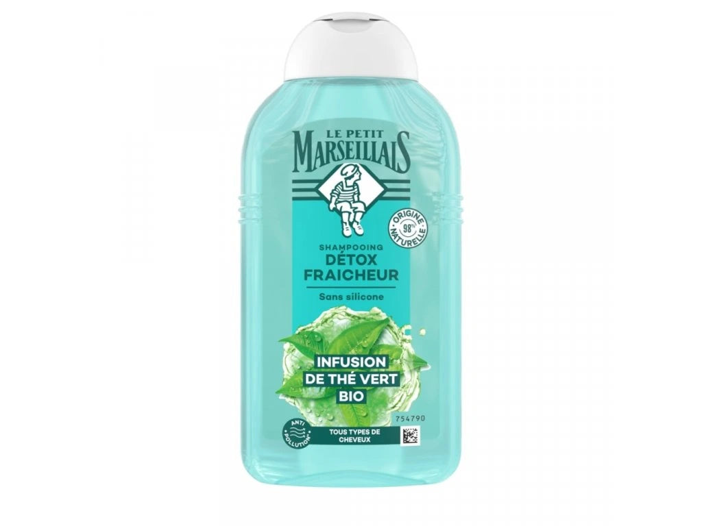 Le Petite Marseillais shower gel bottle with green label on a white background