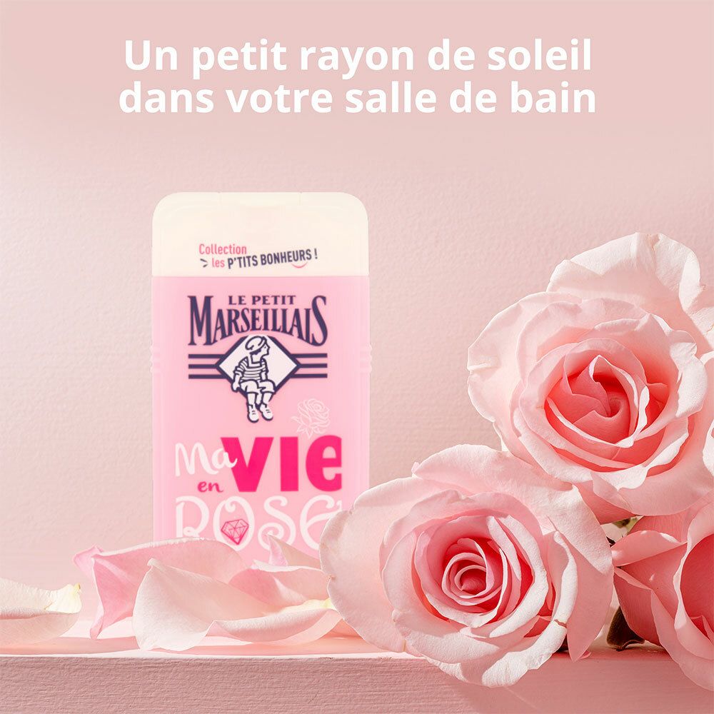 「バラ」シャワークリーム フランスの「ル・プティ・マルセイユ (Le Petit Marseillais)」 les P’TITS BONHEURS 250ml ボディウォッシュ