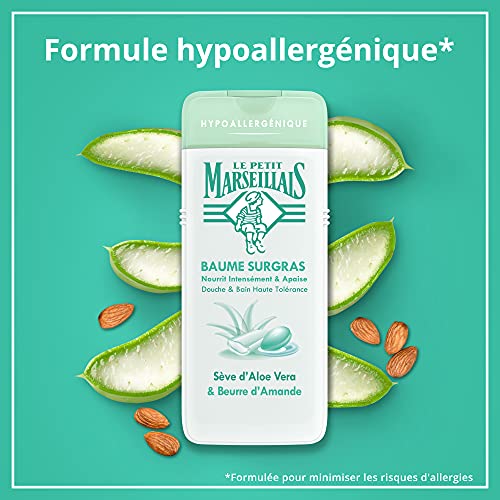 「アロエベラ」と「アーモンドバター」 石鹸不使用 低刺激 敏感肌用 中性 ミセルシャワージェル フランスの「ル・プティ・マルセイユ(Le Petit Marseillais)」650ml ボディウォッシュ