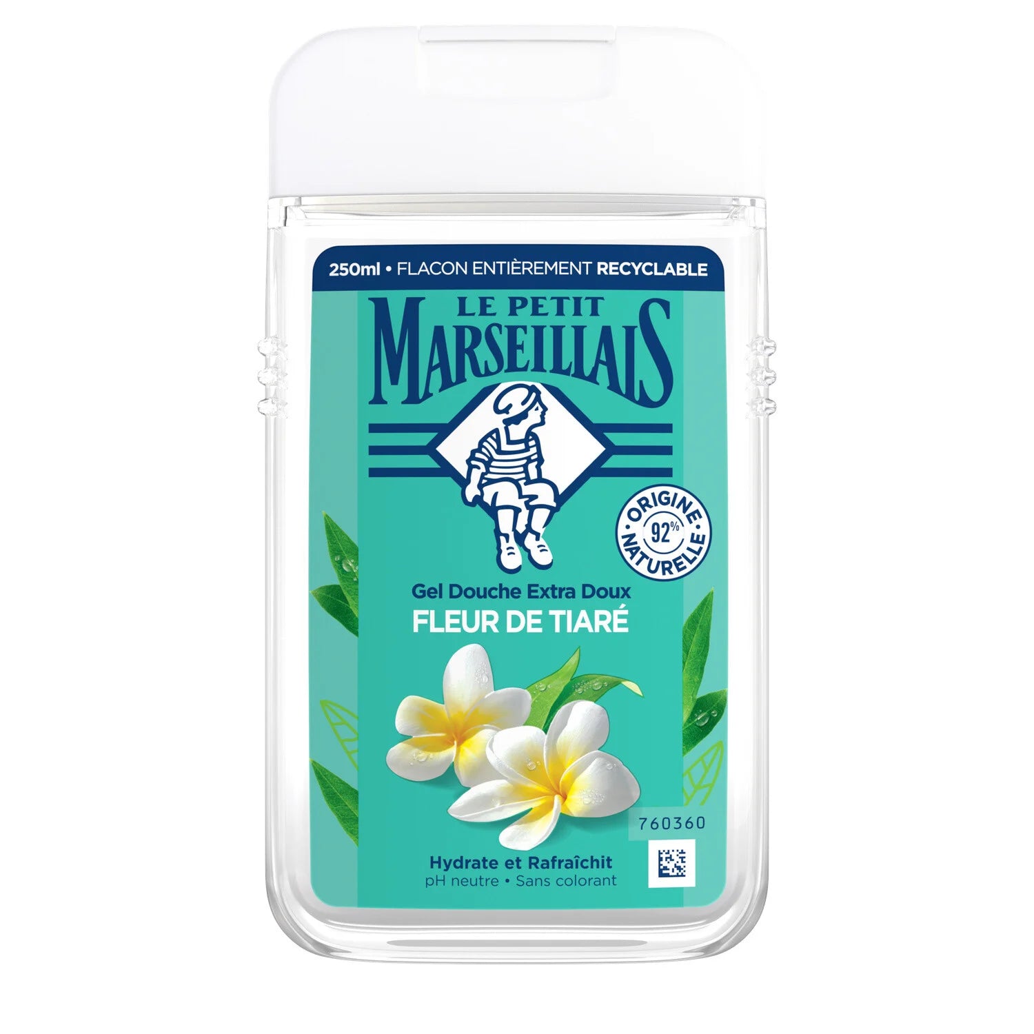ティアレ・タヒチ シャワージェル 天然成分 92% フランスのLPM「ル・プティ・マルセイユ （Le Petit Marseillais）」 250ml ボディウォッシュ Fleur De Tiaré
