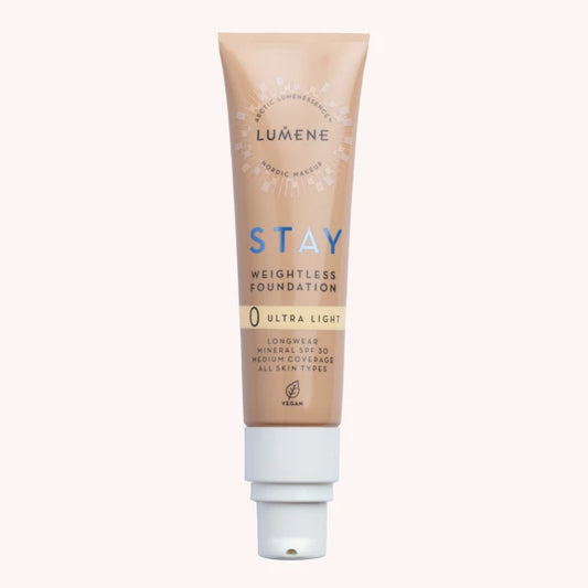 Lumene ルメネ ビーガン ロング・ウェア 軽い ファンデーション STAY Longwear Weightless Foundation 0 アルトラー・ライト 全肌 SPF30-30ml “0 Ultra Light” - All Skin Types - 30ml - SPF30 - Vegan