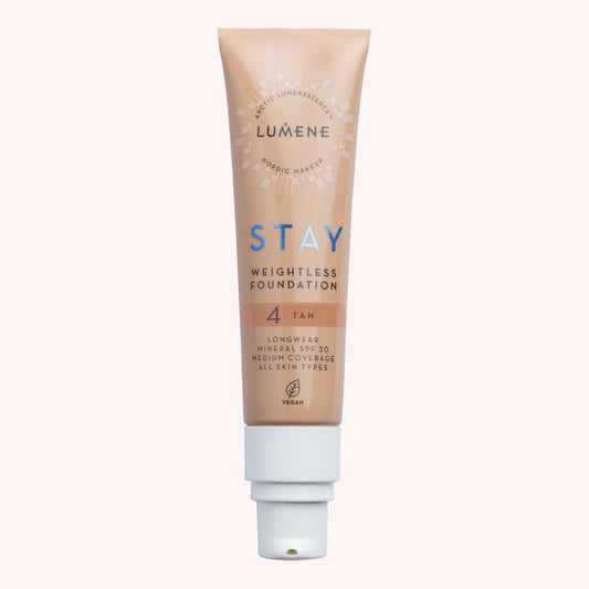 Lumene ルメネ ビーガン ロング・ウェア 軽い ファンデーション STAY Longwear Weightless Foundation 4 ターン 全肌 SPF30-30ml “4 Tan” - All Skin Types - 30ml - SPF30 - Vegan