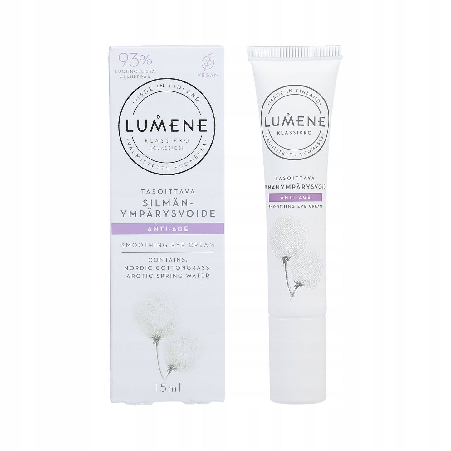 Lumene ルメネ ビーガン エイジングケア アイクリーム 全肌 15ml KLASSIKKO - TASOITTAVA - SILMÄNYMPÄRYSVOIDE - Smoothing Eye Cream 15ml - Vegan