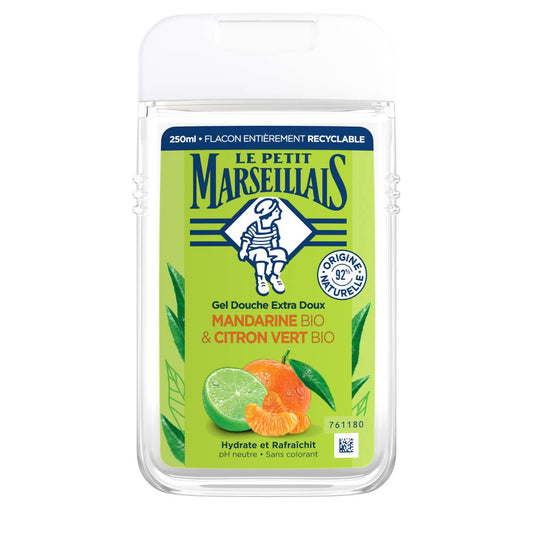 ル プティ マルセイユ Le Petit Marseillais シャワージェル/ボディソープ (マンダリンオレンジ と ライム, 250 ml)