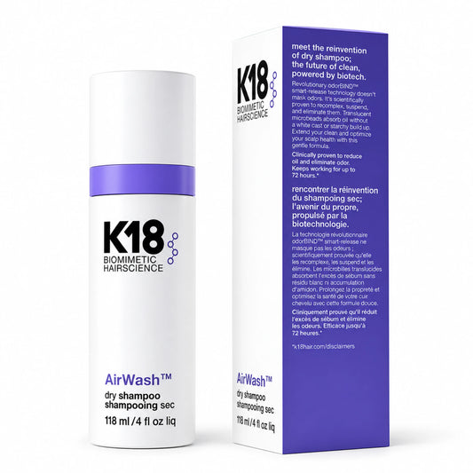 K18 AirWash™ Dry Shampoo 118ml – Non-Aerosol Spray