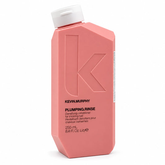Kevin Murphy Plumping Rinse Damining conditioner for thinning hair in a 250 mL pink bottle with a white cap, shown on a white background.

ケビンマーフィー プランピング リンス 250ml コンディショナー