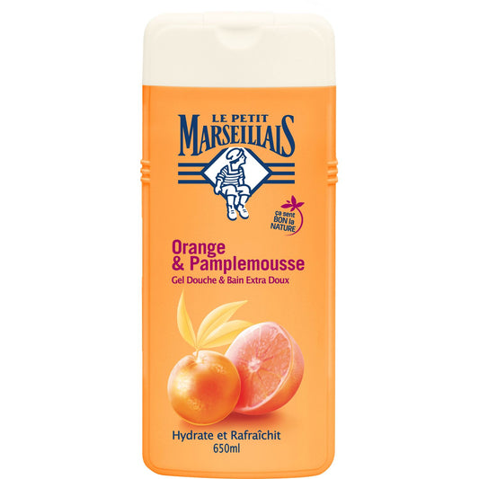 「オレンジ」と「ブンタン」ボディウォッシュ フランスの「ル・プティ・マルセイユ（Le Petit Marseillais）」 650 ml ボディソープ