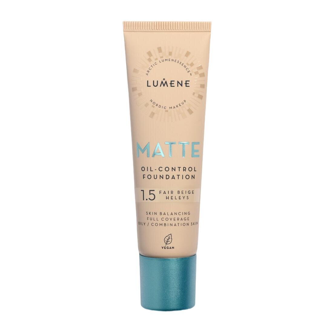 Lumene ルメネ ビーガン 脂性肌向け ファンデーション マット MATTE Oil-Control Foundation 1.5 フェア・ベージュ 30ml “1.5 Fair Beige” for Oily/Combination Skin 30ml - Vegan