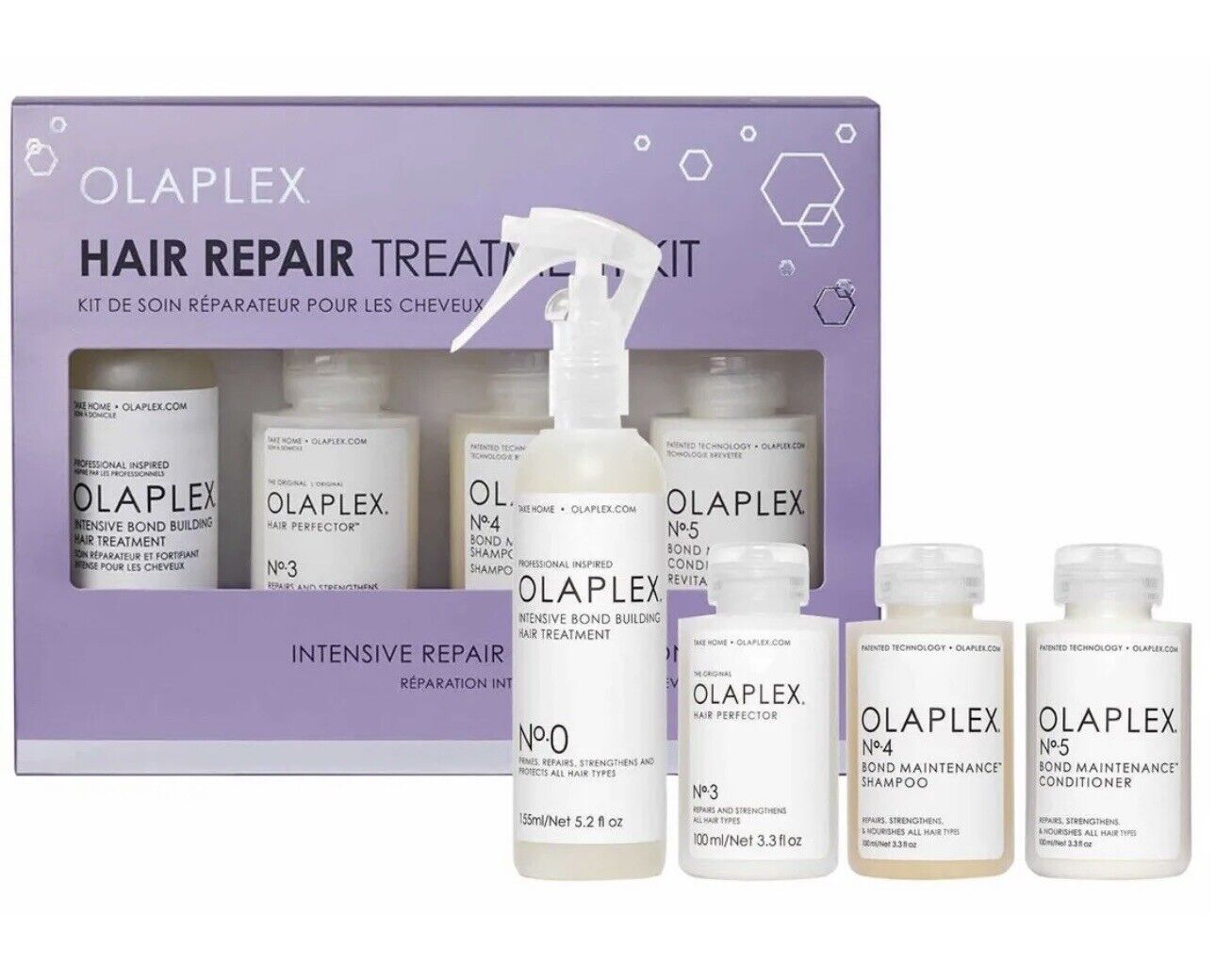 Olaplex ヘアトリートメント セット Hair Repair Treatment Kit オラプレックス No.0 155ml + No.3 100ml + No.4 100 ml + No.5 100ml