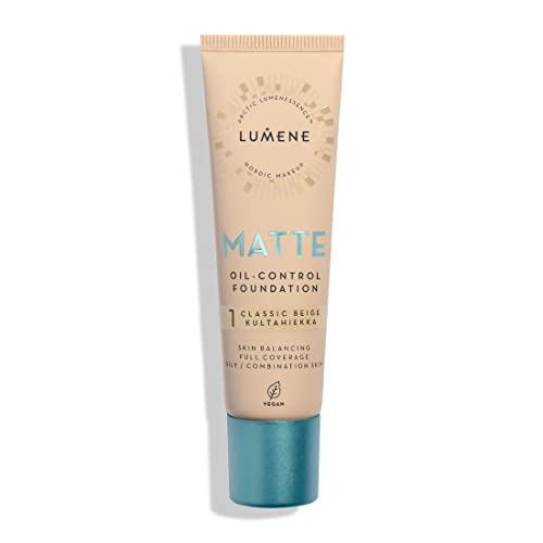 Lumene ルメネ ビーガン 脂性肌向け ファンデーション マット MATTE Oil-Control Foundation 1 クラシックベージュ 30ml “1 Classic Beige” for Oily/Combination Skin 30ml - Vegan