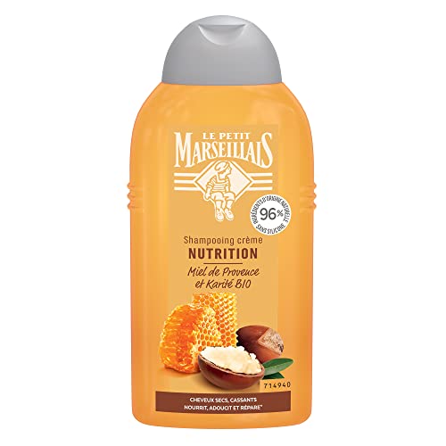 Le Petit Marseillais Shampooing Nutrition, Cheveux Secs, Abimés et Cassants, Miel de Provence BIO & Karité BIO