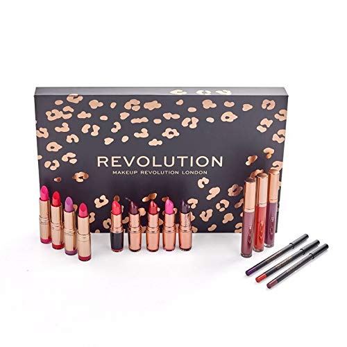 MAKEUP REVOLUTION (メイクアップ レボリューション) 口紅 セット (リップスティック x9 + リップキット x3) Lip Revolution Reds Set