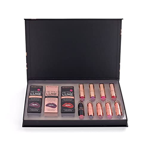 MAKEUP REVOLUTION (メイクアップ レボリューション) 口紅 セット (リップスティック x9 + リップキット x3) Lip Revolution Reds Set