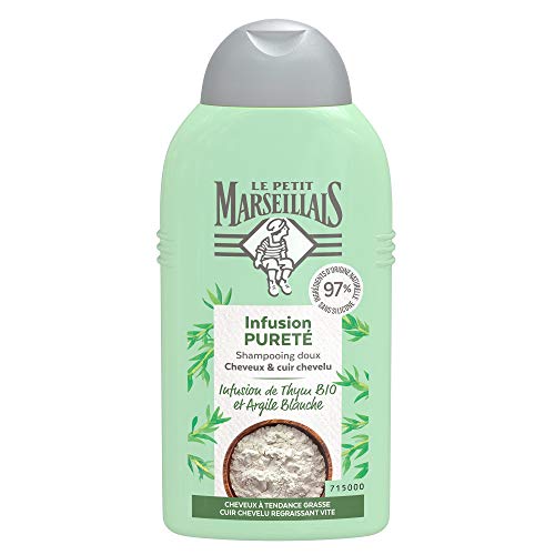 タイム と ホワイトクレイ シャンプー 天然成分 97% フランスのLPM「ル・プティ・マルセイユ （Le Petit Marseillais）」 250ml Thym Bio et Argile Blanche